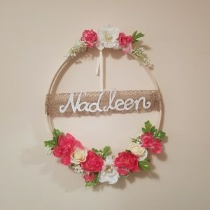 Customizable Flower word Wreath